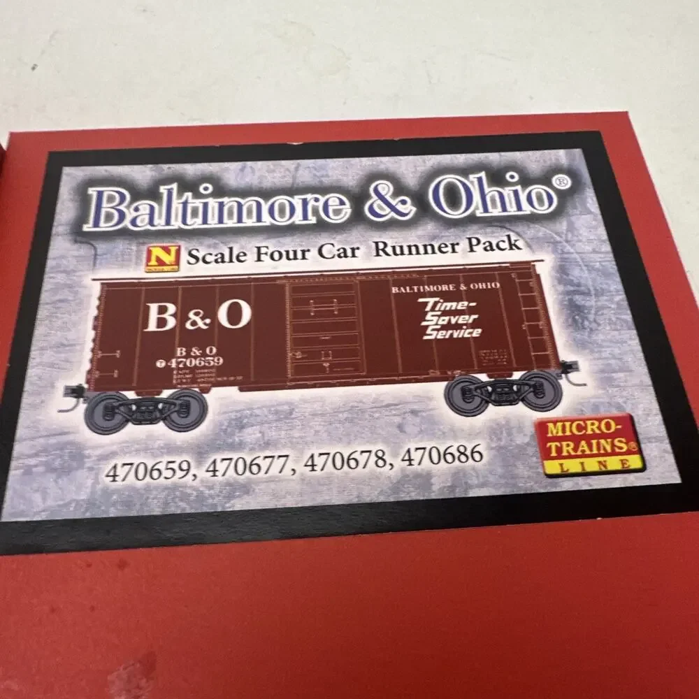NEW RARE Micro-Trains Line Baltimore & Ohio N Scale Four Car Runner Pack